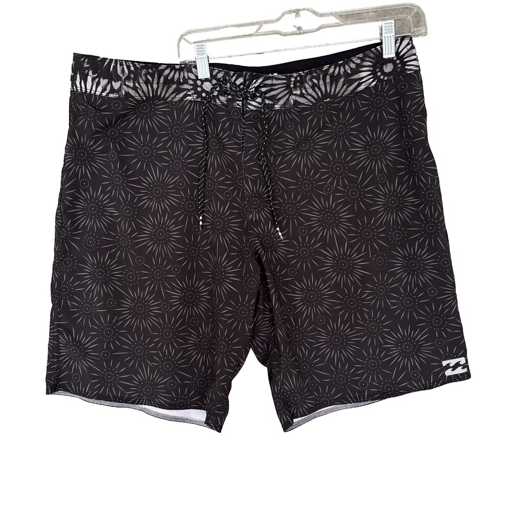 Billabong Platinum X Sundays Surf Board Shorts Men’s 38 Black Sunburst Stretch
